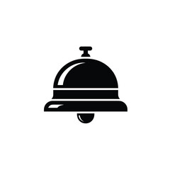 Fototapeta premium Simple Black and White Illustration of a Traditional Service Bell for Hotels and Concierge