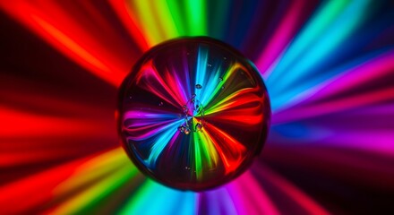 A mesmerizing sphere reflecting a vibrant spectrum of light rays