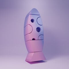 Purple Floor lamp icon isolated on purple background. Minimalism concept. 3D render illustration