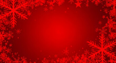 Festive red background with snowflakes for christmas celebration