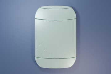 Grey Voice assistant icon isolated on purple-blue background. Voice control user interface smart speaker. Minimalism concept. 3D render illustration