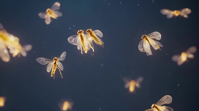 Firefly Glimmers Drifting Slowly Transparent Stock Footage