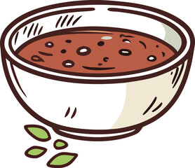 soup on white background