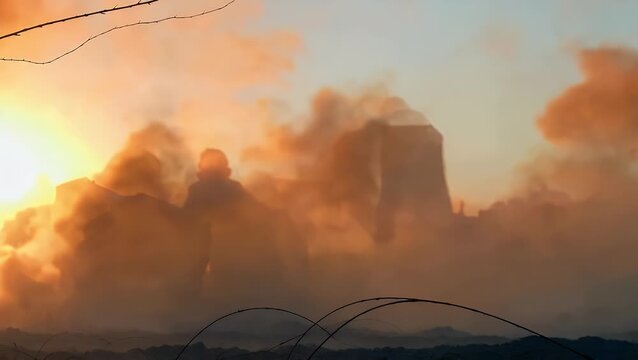 Texture of Billowing Orange-Colored Smoke or Dense Fog for Adding Dramatic