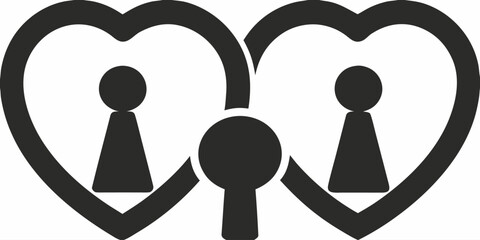 Unlock true love with this symbolic graphic! Perfect for dating apps, relationship advice blogs, or Valentine's Day promotions. A vector design with heart lock.