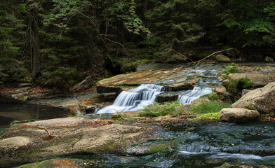 Sudetes, Giant Mountains, Śnieżne Kotły, Schneegruben, Szklarka, Kamienczyk, wodospad, Karkonosze, Sudety