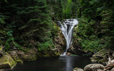 Sudetes, Giant Mountains, Śnieżne Kotły, Schneegruben, Szklarka, Kamienczyk, wodospad, Karkonosze, Sudety