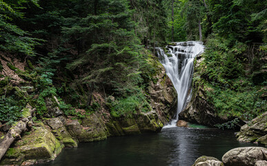 Sudetes, Giant Mountains, Śnieżne Kotły, Schneegruben, Szklarka, Kamienczyk, wodospad, Karkonosze, Sudety