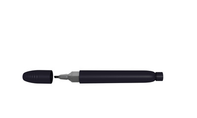 Black Marker with Fine Tip and Cap