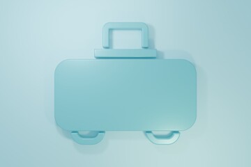 Blue Weapon case for storing and transporting weapons icon isolated on blue background. Minimalism concept. 3D render illustration