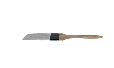 Wooden handle paintbrush on transparent background