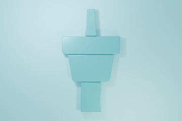 Blue Golf tee icon isolated on blue background. Minimalism concept. 3D render illustration