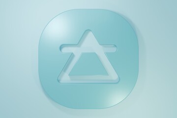 Blue Air element of the symbol alchemy icon isolated on blue background. Basic mystic elements. Minimalism concept. 3D render illustration