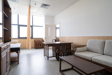 The interior of an office in a traditional Chinese medicine hospital