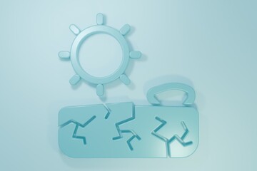 Blue Drought icon isolated on blue background. Minimalism concept. 3D render illustration