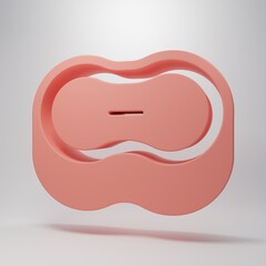 Pink Bar of soap icon isolated on pink background. Soap bar with bubbles. Minimalism concept. 3D render illustration