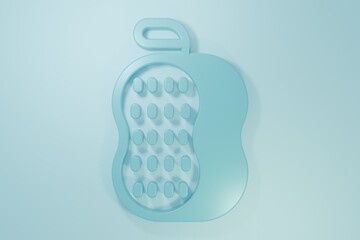 Blue Washcloth icon isolated on blue background. Bath house sauna washcloth sign. Item for pleasure and relaxing. Minimalism concept. 3D render illustration