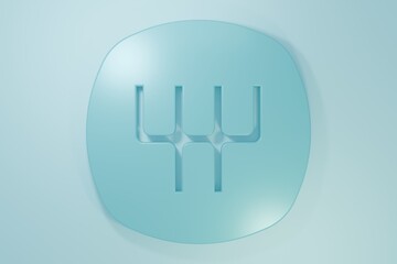 Fototapeta premium Blue Gear shifter icon isolated on blue background. Manual transmission icon. Minimalism concept. 3D render illustration