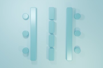 Blue Airport runway for taking off and landing aircrafts icon isolated on blue background. Minimalism concept. 3D render illustration