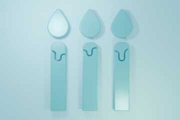 Blue Birthday cake candles icon isolated on blue background. Minimalism concept. 3D render illustration