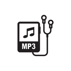 mp3 icon  - black vector icon