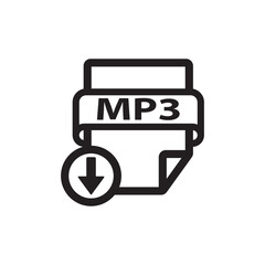 mp3 icon  - black vector icon