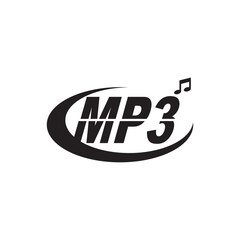 mp3 icon  - black vector icon