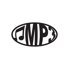 mp3 icon  - black vector icon