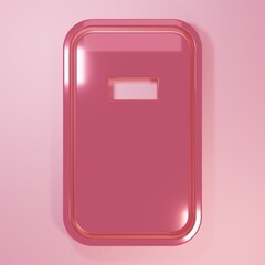 Pink Police assault shield icon isolated on pink background. Minimalism concept. 3D render illustration