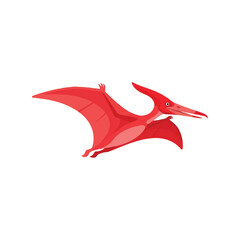 Red pterodactyl flying prehistoric creature dinosaur ancient reptile winged animal © azad