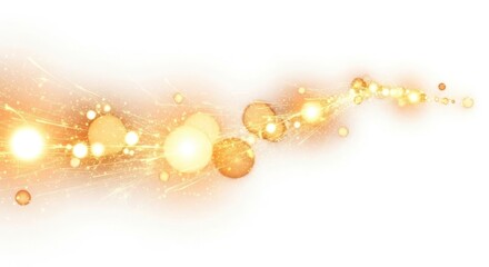 Abstract Golden Sparkle Light Effect with Flare and Bokeh Overlay Element