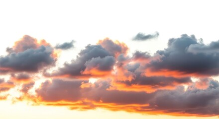 Obraz premium Dramatic Sunset Cloudscape Overlays with Golden Hour Light and Sky