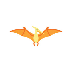 Flying pterodactyl dinosaur cartoon cute cartoon creature prehistoric animal art © azad