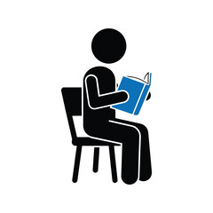 Person sitting on chair reading a book symbolizing education and knowledge
