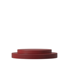 a red color curved cylinder with minimal scene, in a rendering 3d blank mockup
