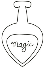 Hand draw line art magic elements, ideal for scrapbooking, coloring, stationery, planners