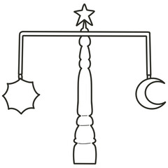 Hand draw line art magic elements, ideal for scrapbooking, coloring, stationery, planners