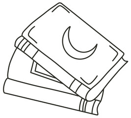 Hand draw line art magic elements, ideal for scrapbooking, coloring, stationery, planners