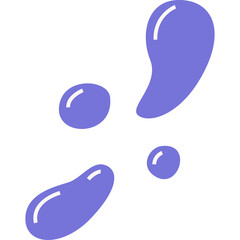 Abstract Fluid Shapes In Lilac Purple With White Highlights On A Transparent Background