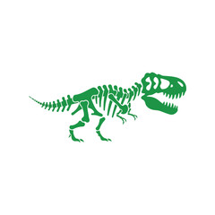 Green tyrannosaurus rex skeleton outline graphic dinosaur prehistoric reptile art