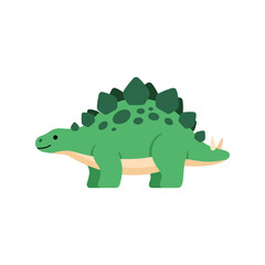 Cute green stegosaurus dinosaur illustration for kids and paleontology enthusiasts