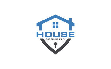 Secure home icon with lock and house symbol for security and safety