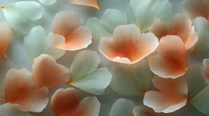 Elegant arrangement of pastel peach and pale green flowers nature scene floral content soft focus perspective