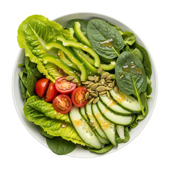 Enjoy vibrant salad with fresh vegetables and seeds