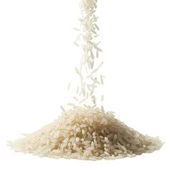Rice grains falling create a captivating food display