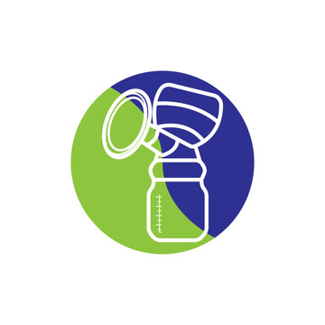 Isolated breast pump symbol icon,illustration template design