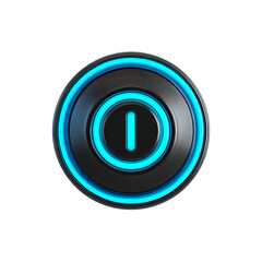 Modern glowing power button interface symbol for technology and digital control ready to activate