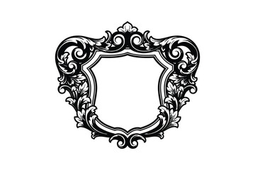 Decorative Shield Frame Royal Heraldic Ornament Blank Emblem