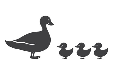 duck with duckling icon