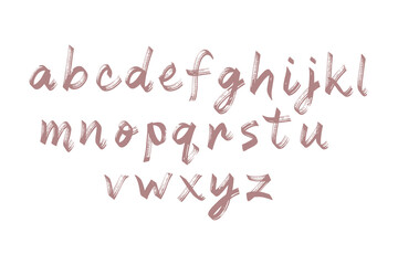 Lowercase Alphabet Handwritten Style Brush Stroke Design Vector